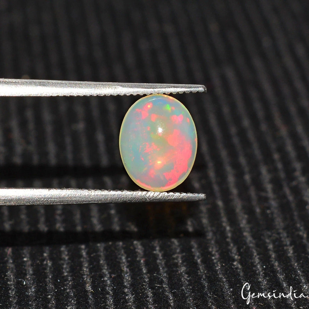 Natural Ethiopian Welo Opal Cabochon - Multi Color Fire Opal Loose Gem~1.20 Ct