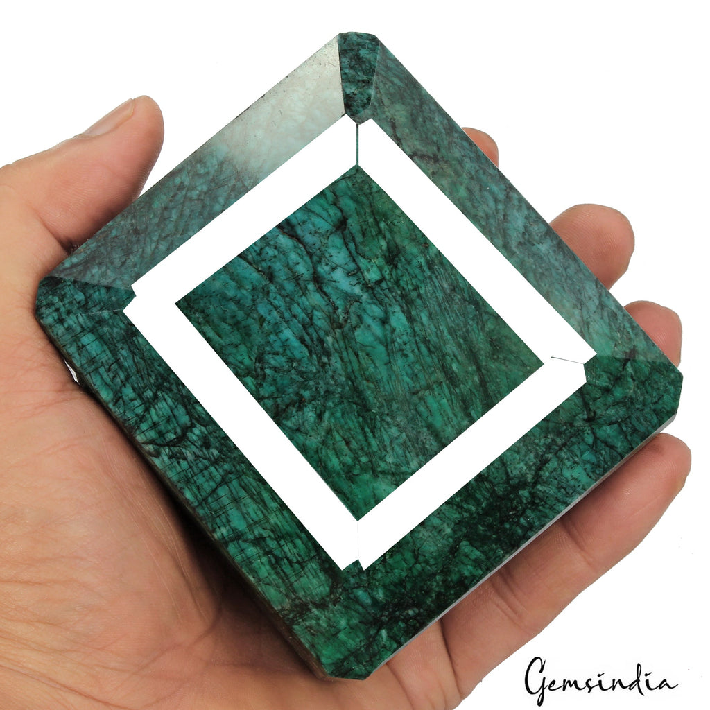 4670 Ct Natural Green Zambian Blue Green Emerald Octagon Cut Earth Mined Gems