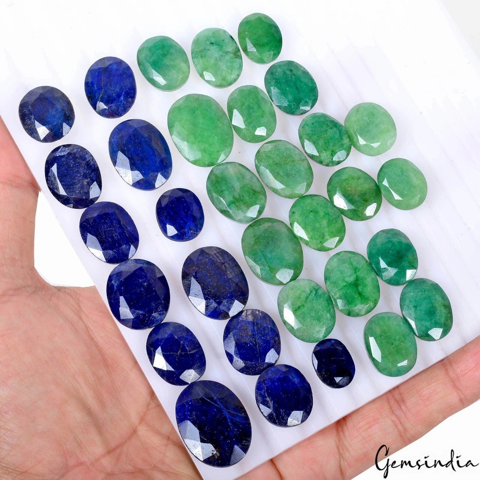 500 Ct Natural Emerald Sapphire Oval Cut Loose 13-24mm Ring Size Gemstones ~32 P