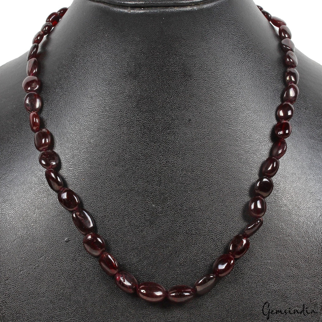 Hessonite Garnet Necklace, Untreated, Brown — 5mm to 10mm, 182.60 Ct, Sri Lanka