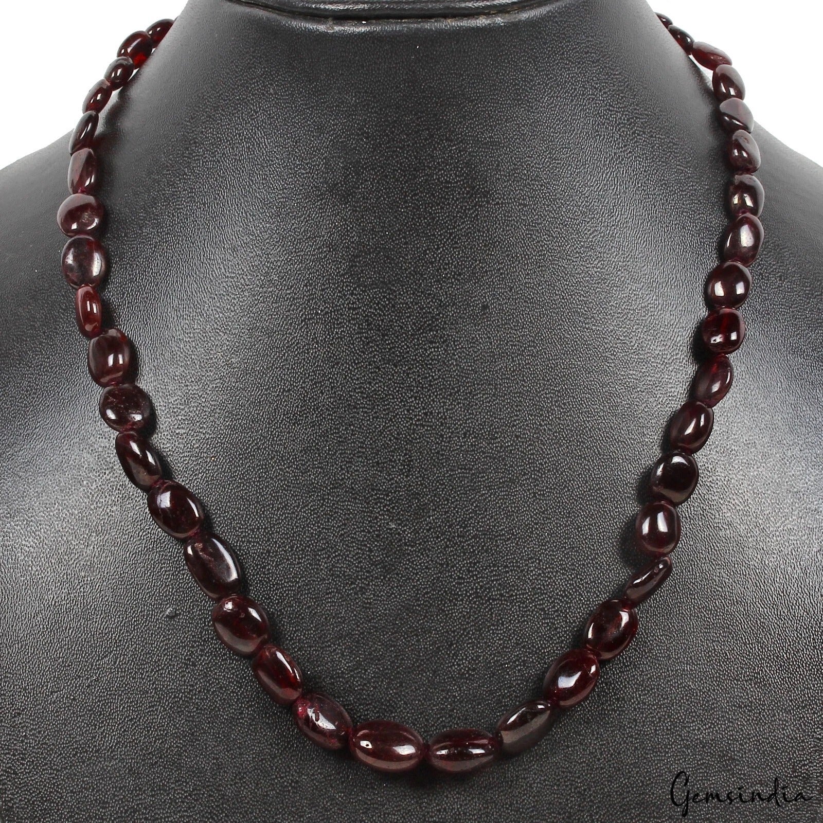 Hessonite Garnet Necklace, Untreated, Brown — 5mm to 10mm, 182.60 Ct, Sri Lanka