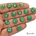 Certified 81 Ct/15 Pcs Natural Green Emerald Oval Checker Cut Calibrated Gem Lot