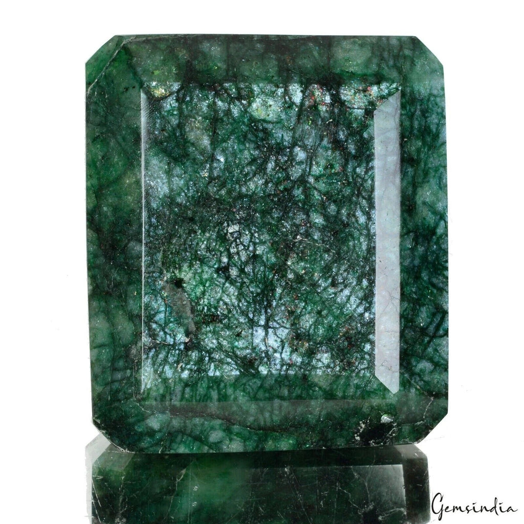 575 Gram Natural Green Emerald Octagon Faceted Cut Earth Mined Loose Gemstone