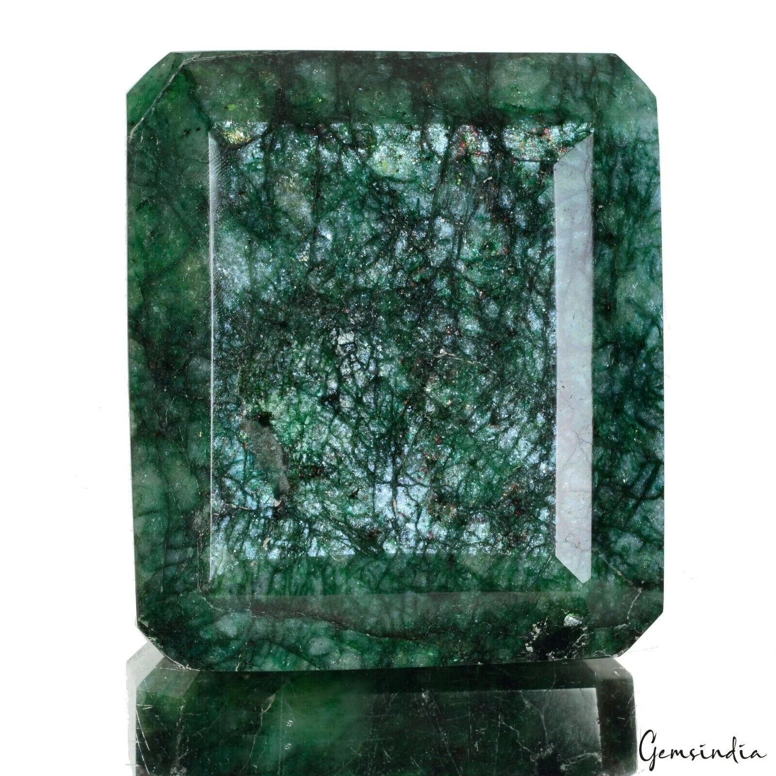 575 Gram Natural Green Emerald Octagon Faceted Cut Earth Mined Loose Gemstone