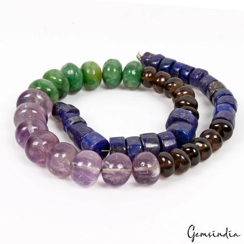 Amethyst Beaded Strand, Multi Color — 10mm to 14mm, 500 Ct, India