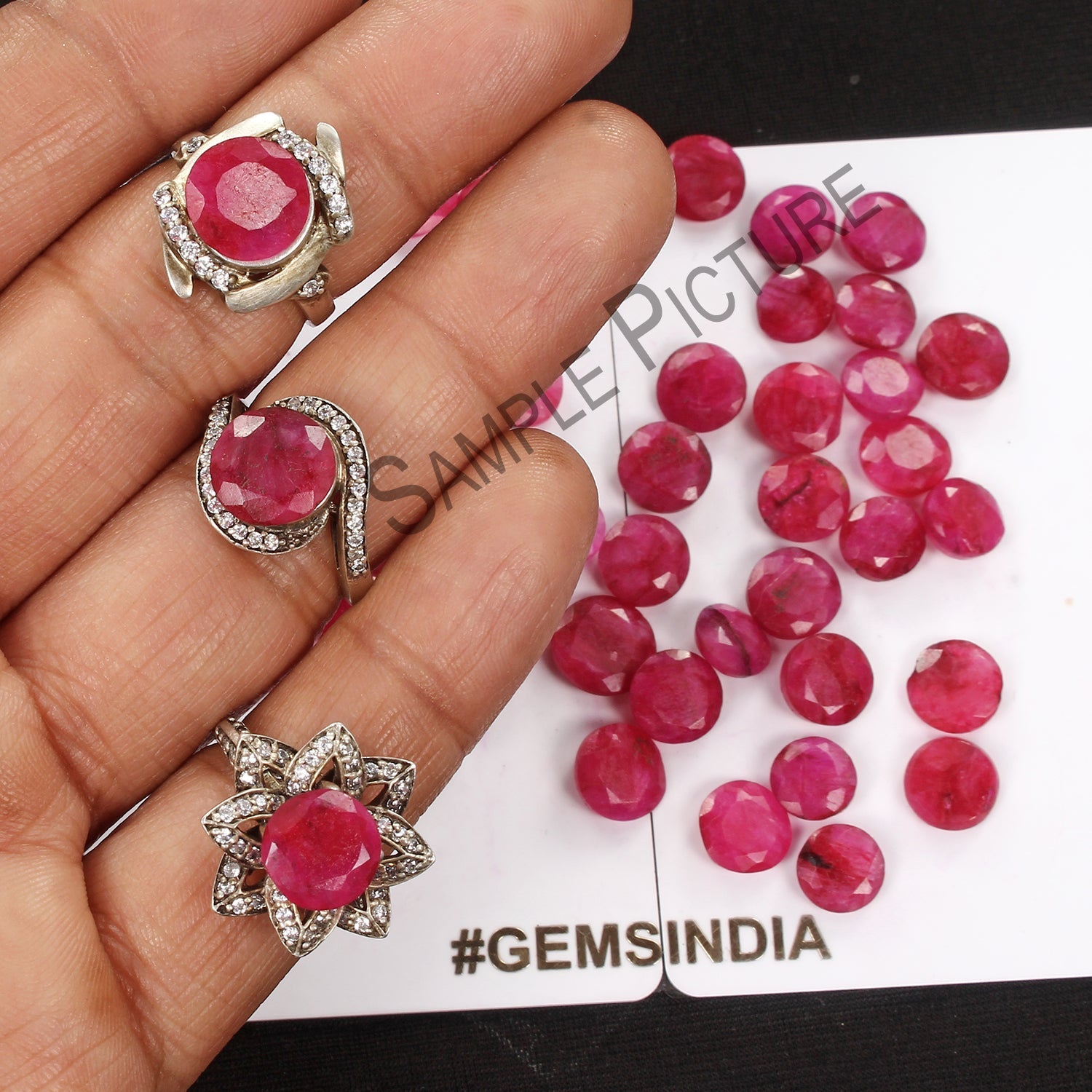 123.10Ct/50Pc Natural Red Beryl Bixbite USA Round Cut Loose Gems Lot For Jewelry