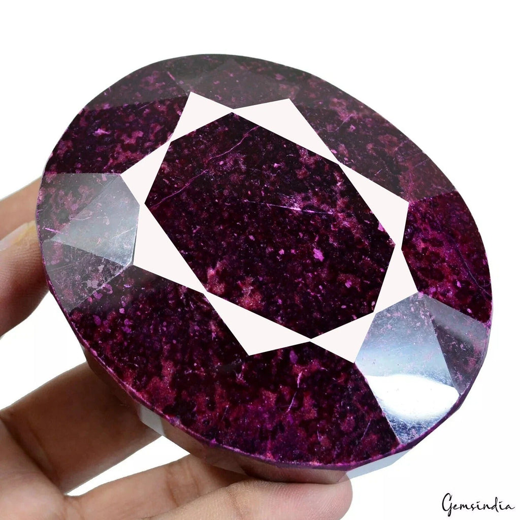 1940 Ct Natural Huge Red Ruby Museum Size Treated Oval Cut Gemstone 87x71x35mm