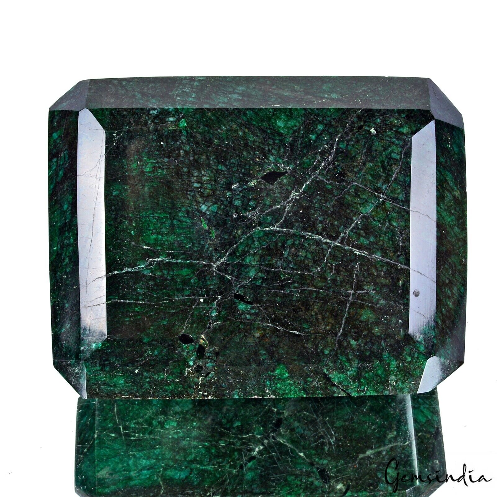 1.8 Kg ~Natural Deep Green Emerald Earth Mined Octagon Faceted Cut Huge Gemstone