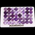Certified 40 Pcs Natural Untreated Purple Amethyst Round Cab 8mm Each Gems Lot