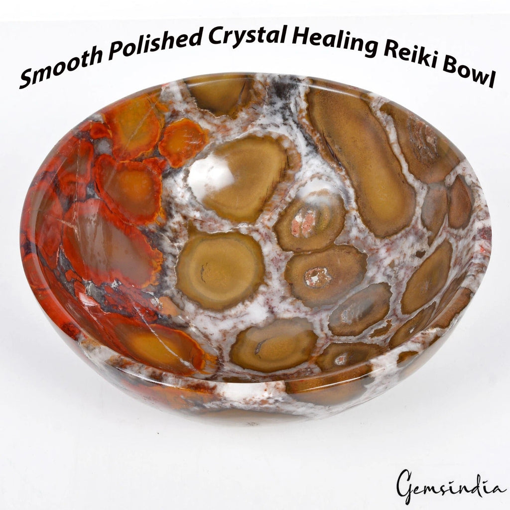 3600 Cts Orbicular Jasper Home Decorative Hand Carved Good Energy Gem Bowl ~6.3"