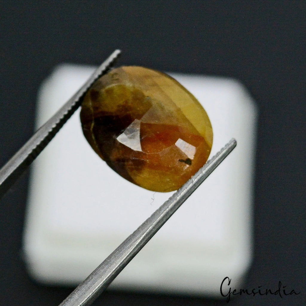 9.80 Ct Natural Untreated Golden Brown Sapphire Oval Cut Certified Loose Gems