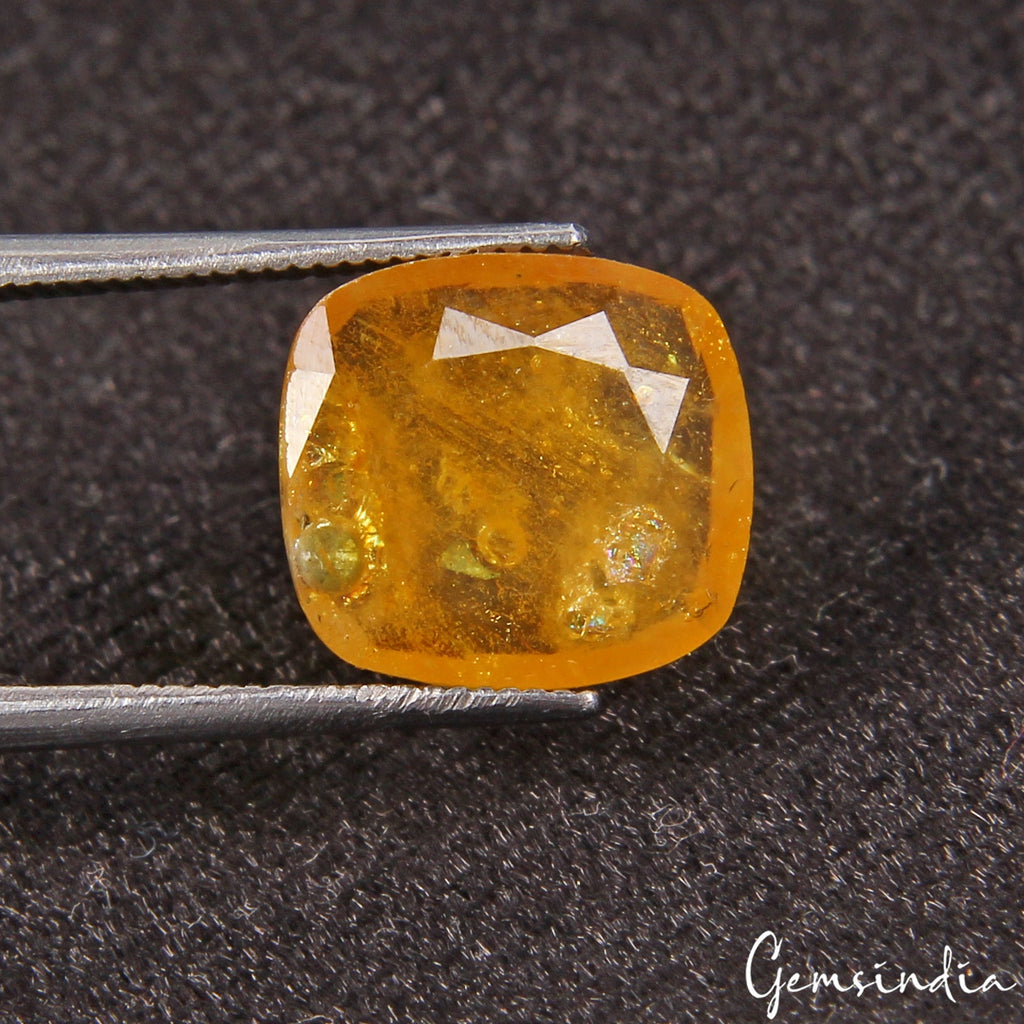 AAA 4.00 Ct Natural Yellow Sapphire Cushion Faceted Cut Certified Loose Gemstone