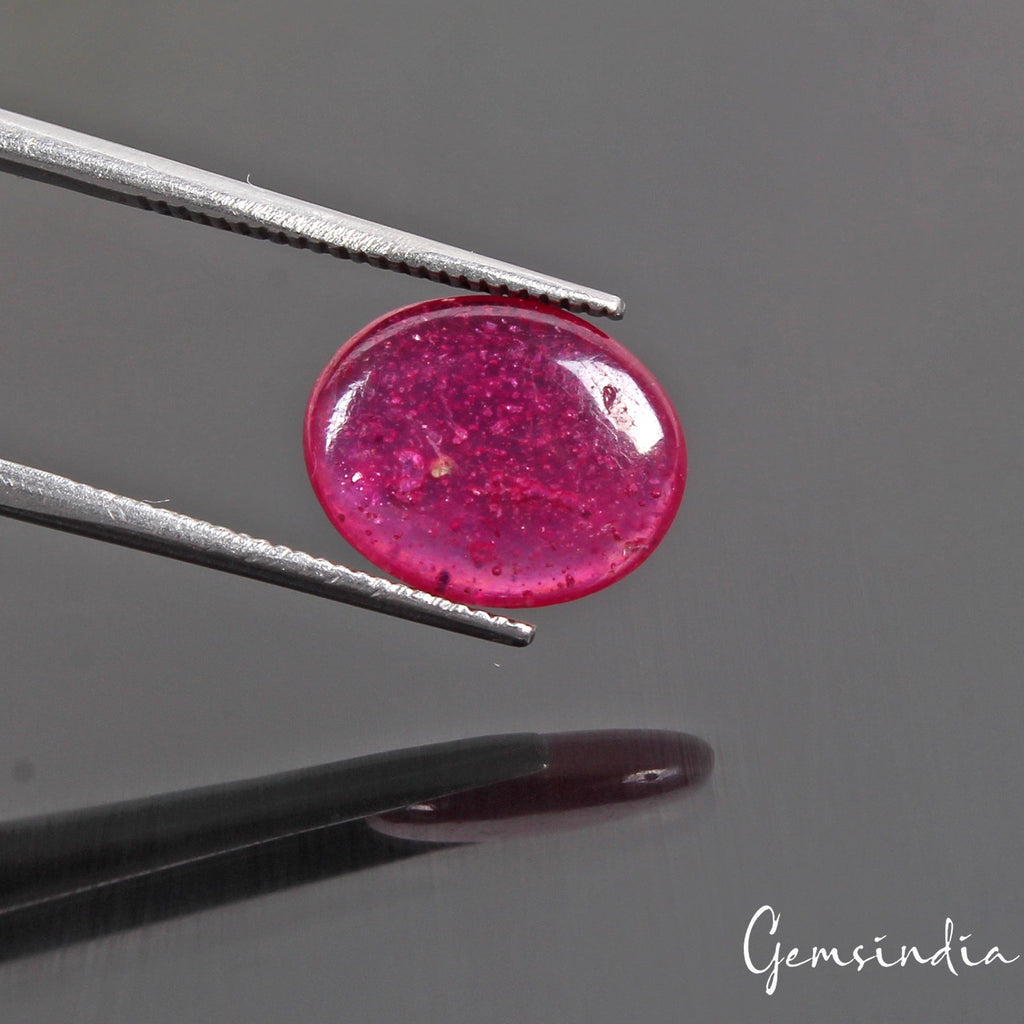 Certified 3.30 Cts Natural Mozambique Lovely Pink Red Ruby Oval Cab Gem For Ring