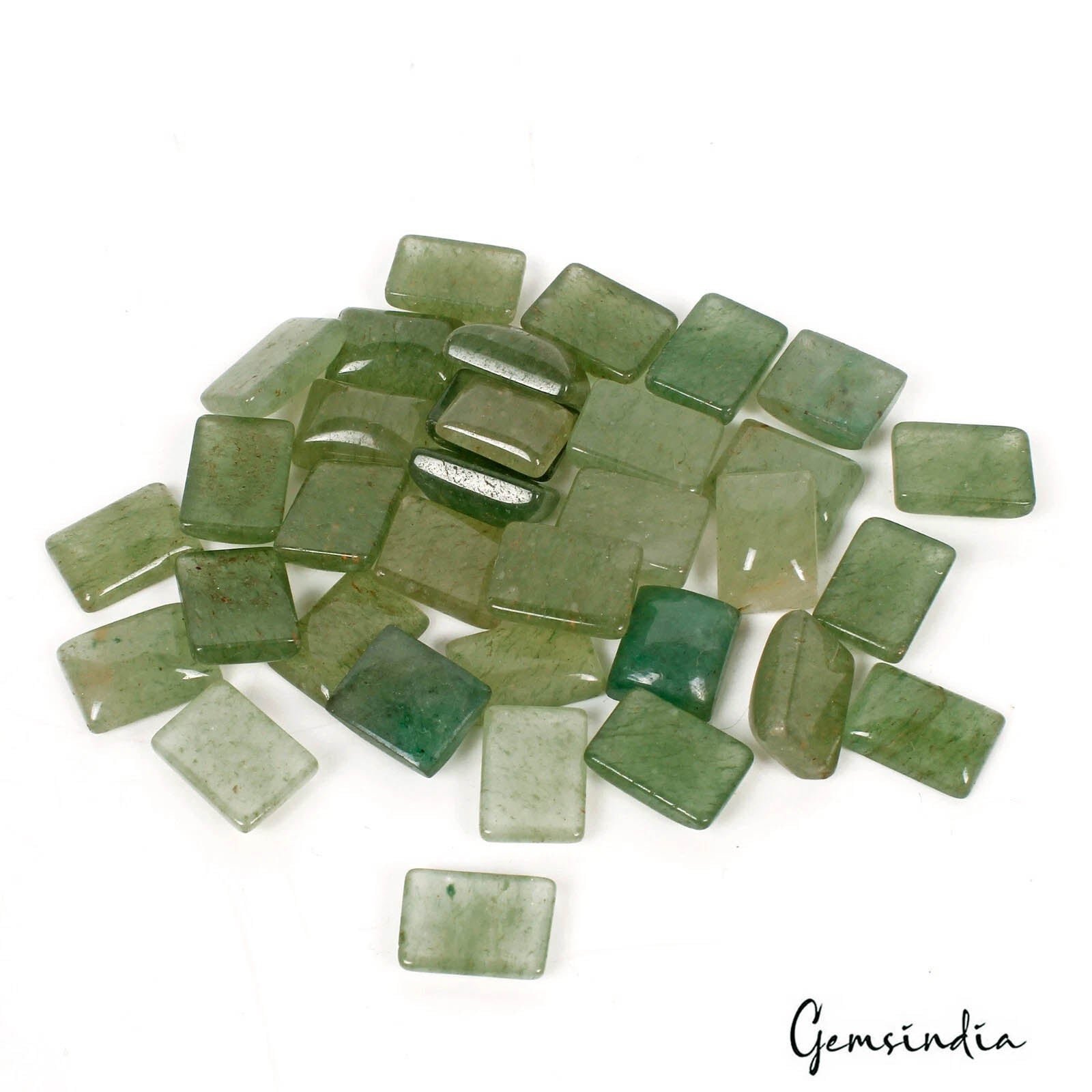 230 Cts/34 Pcs Natural Untreated Green Aventurine Cushion Cab Loose Gemstone Lot