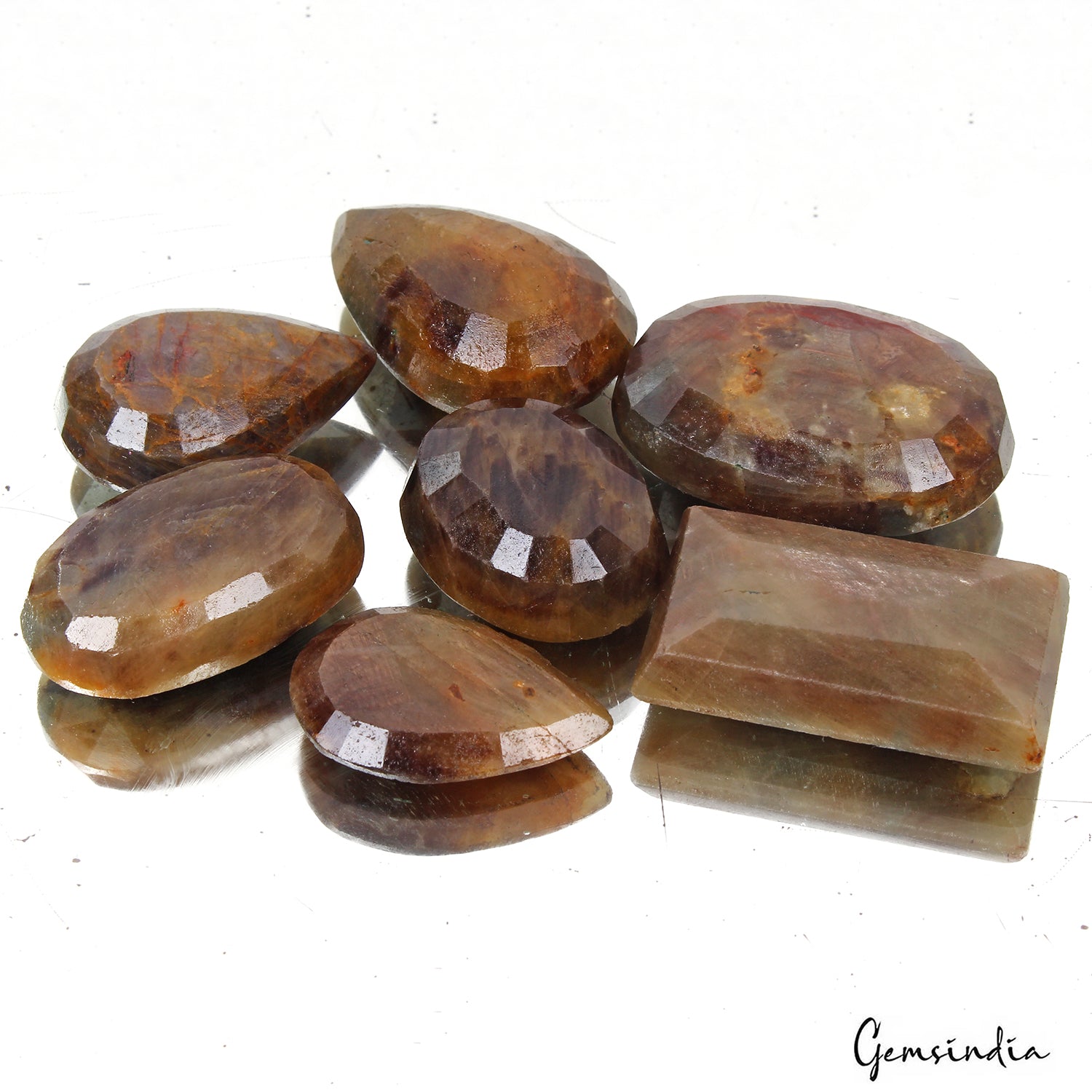 Sapphire Lot, Loose Gemstone, Untreated, Brown — 7 Pieces, 30mm to 40mm, 700 Ct