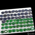 Emerald Lot, Loose Gemstone, Color Enhanced, Green — 63 Pieces, 14mm to 19mm, 1000 Ct, Brazil