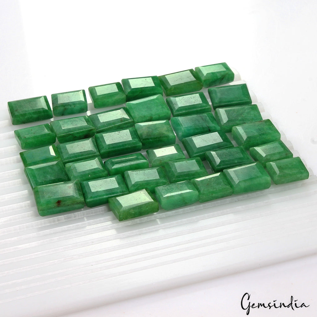 500 Ct/35 Pcs Natural Brazilian Green Emerald Baguette Cut Loose Gem For Jewelry