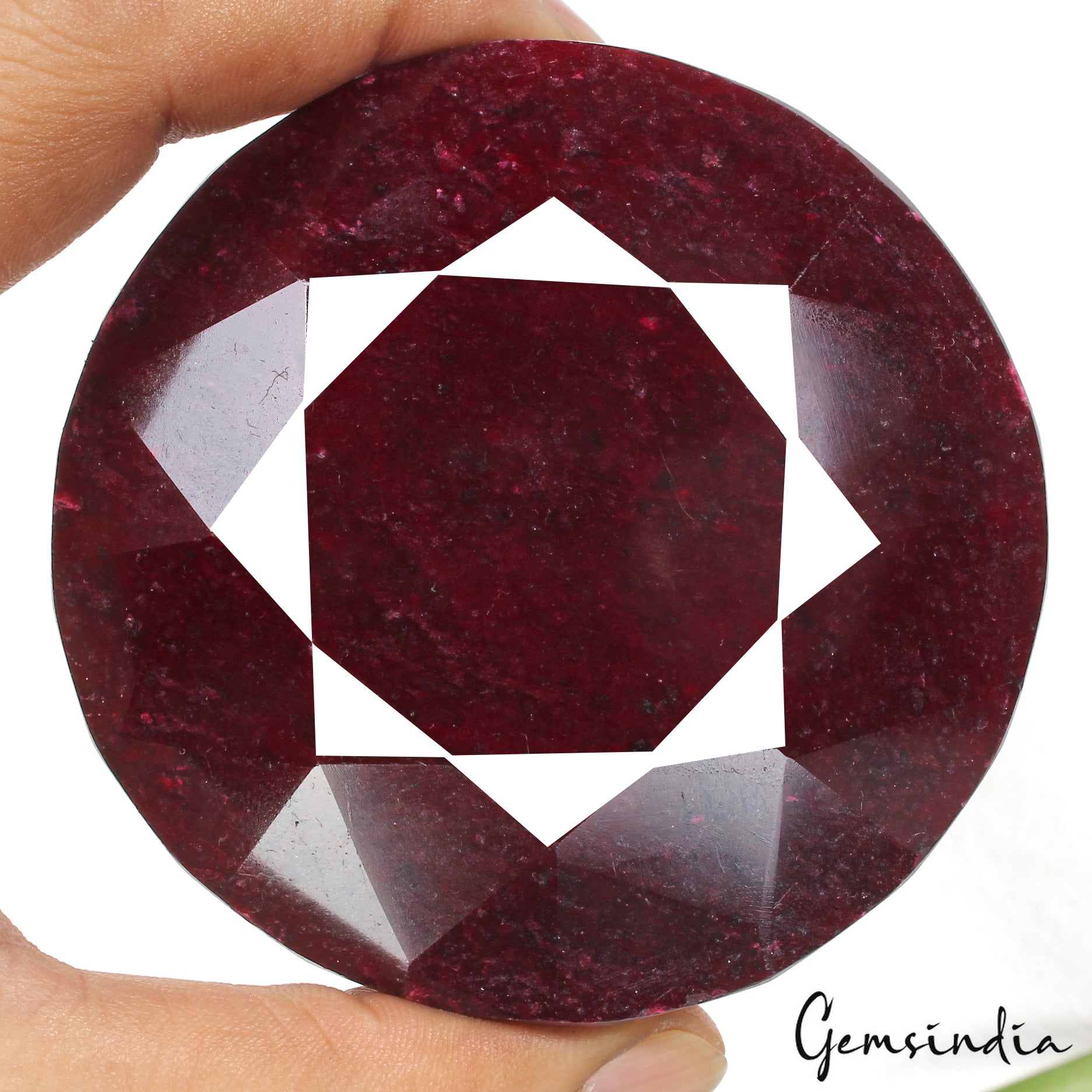 Large Natural Dark Red Ruby 2400 Ct 80*43mm Round Ruby Huge Earth Mined Gemstone