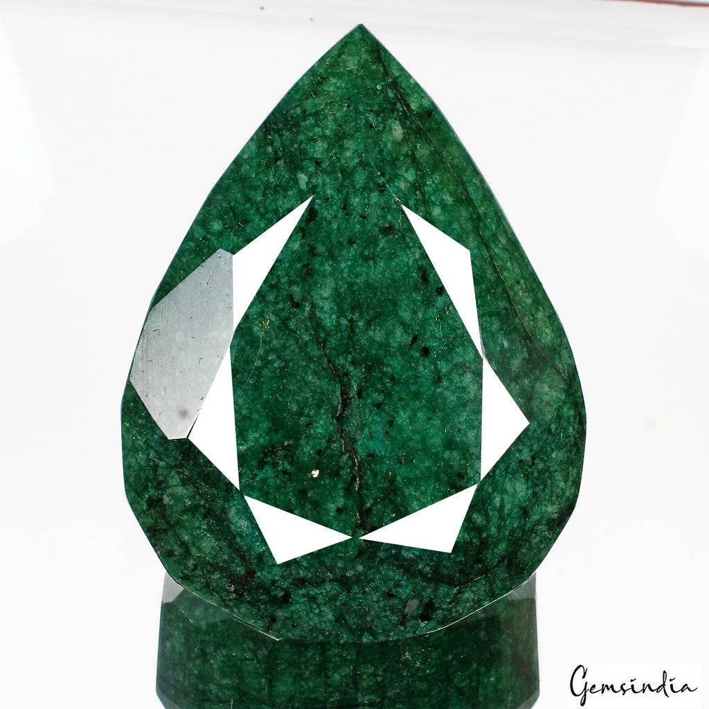 2230 Ct Natural Green Emerald Pear Faceted Earth Mined Loose Huge Gem 97*74*40mm
