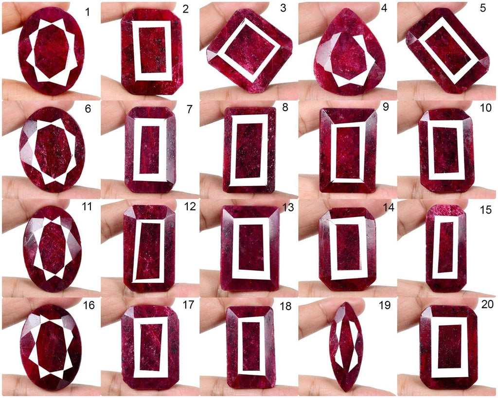 5560 Ct Natural Red Ruby Madagascar Earth Mined Mix Cut Pendant Size Gems 20 Pcs