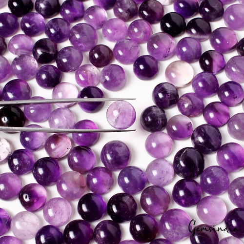 Amethyst Cabochon, Untreated, Purple — 9mm to 12mm, 1250 Ct, Brazil
