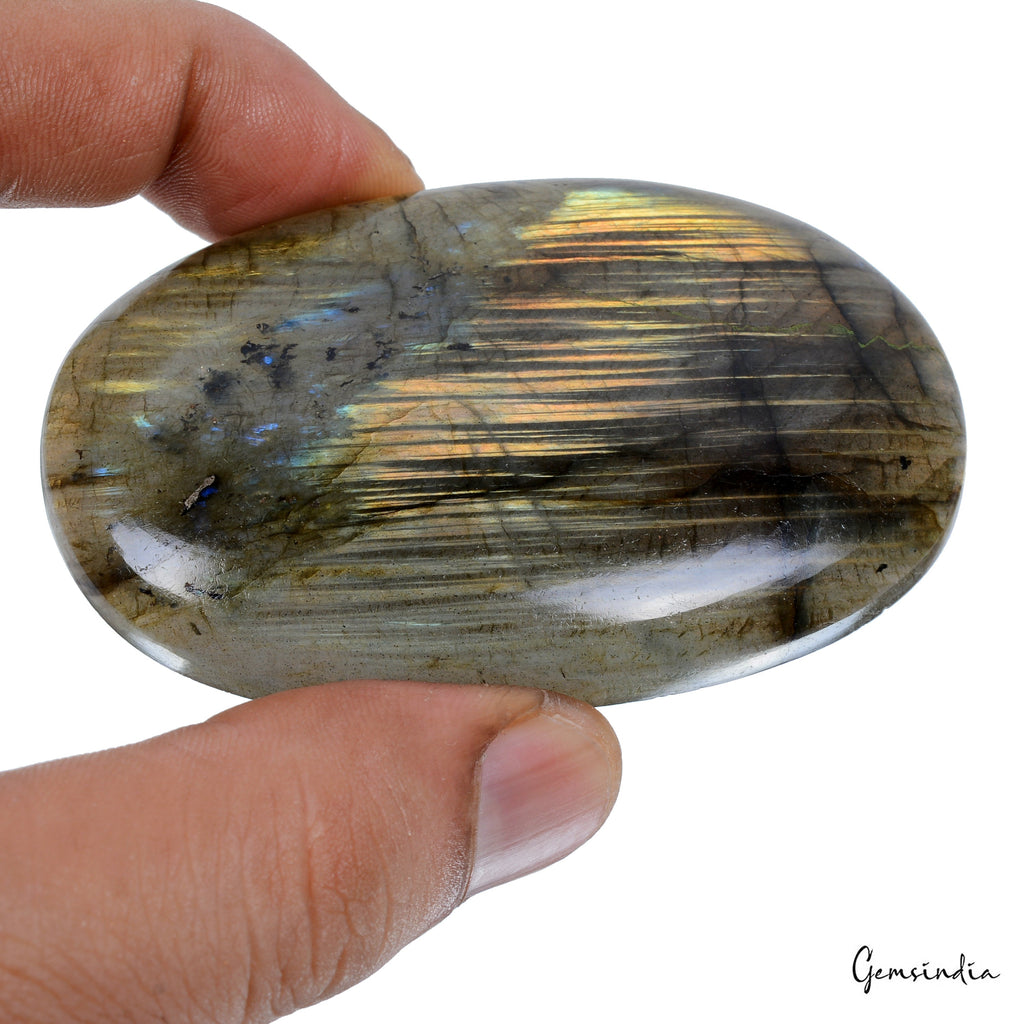 360 Ct Natural Untreated Golden Shine Labradorite Oval Cab Loose Gem For Pendant