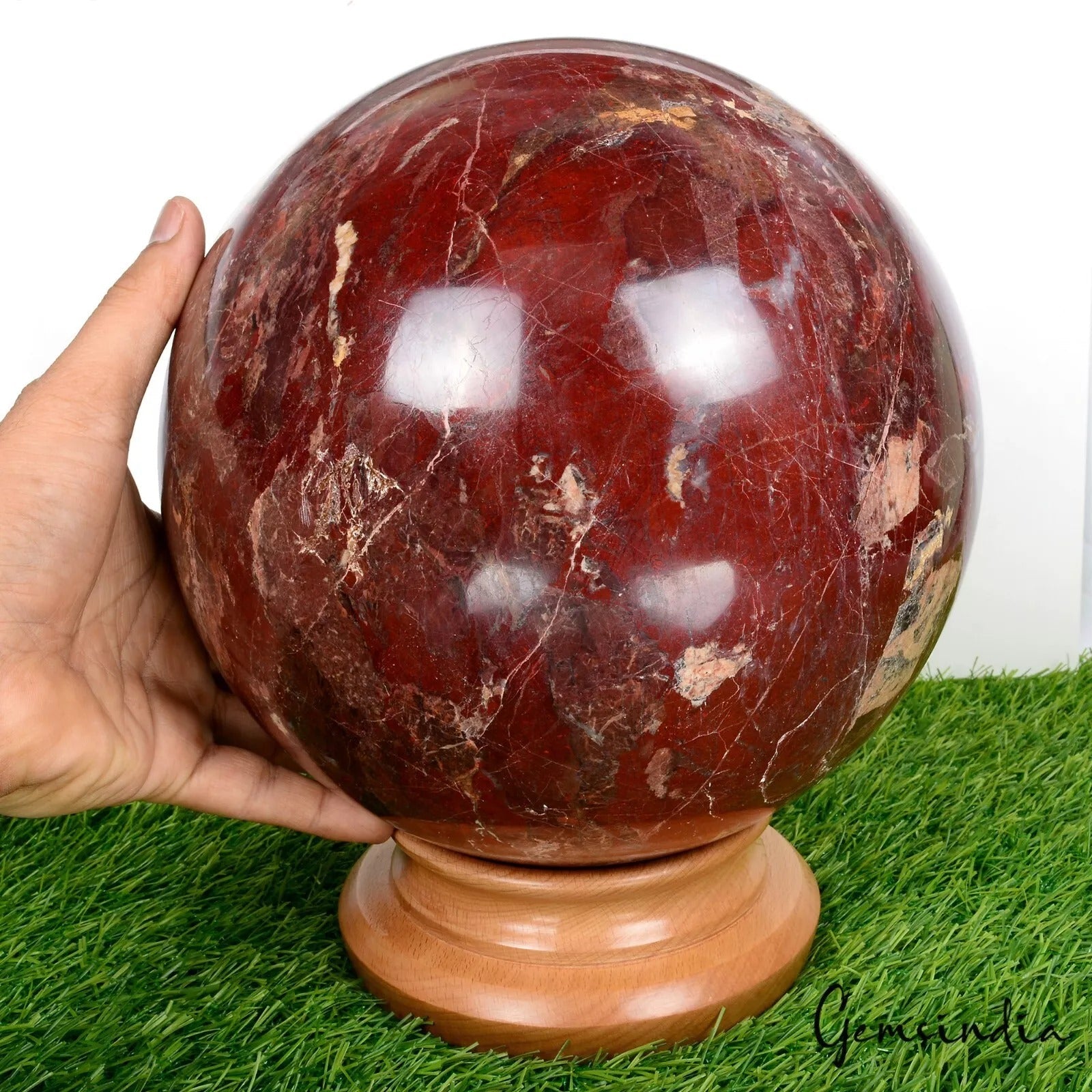 17.7 Kilo Natural Untreated Red Jasper Sphere 9"Crystal Healing Mineral Huge Gem
