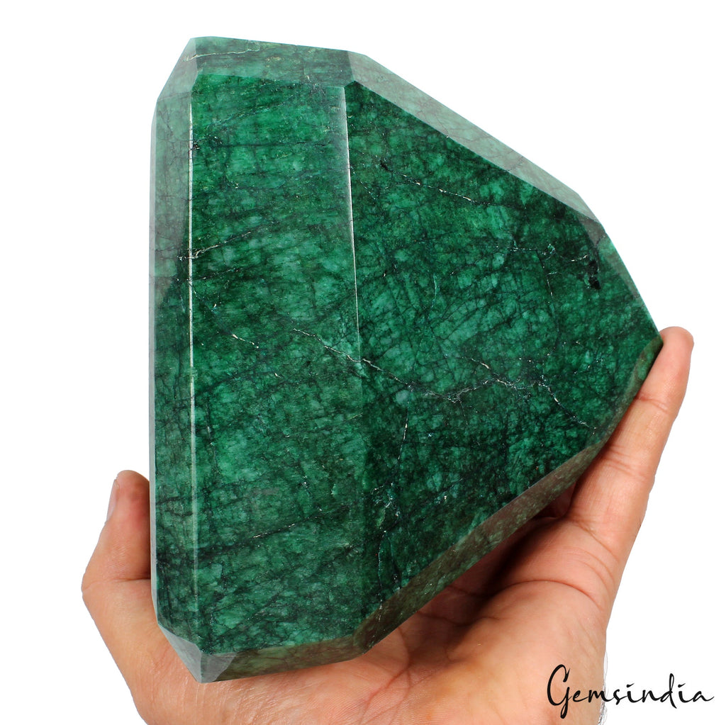 3.29 Kg Natural Brazilian Emerald Stunning Green Huge Octagon Cut Loose Gemstone