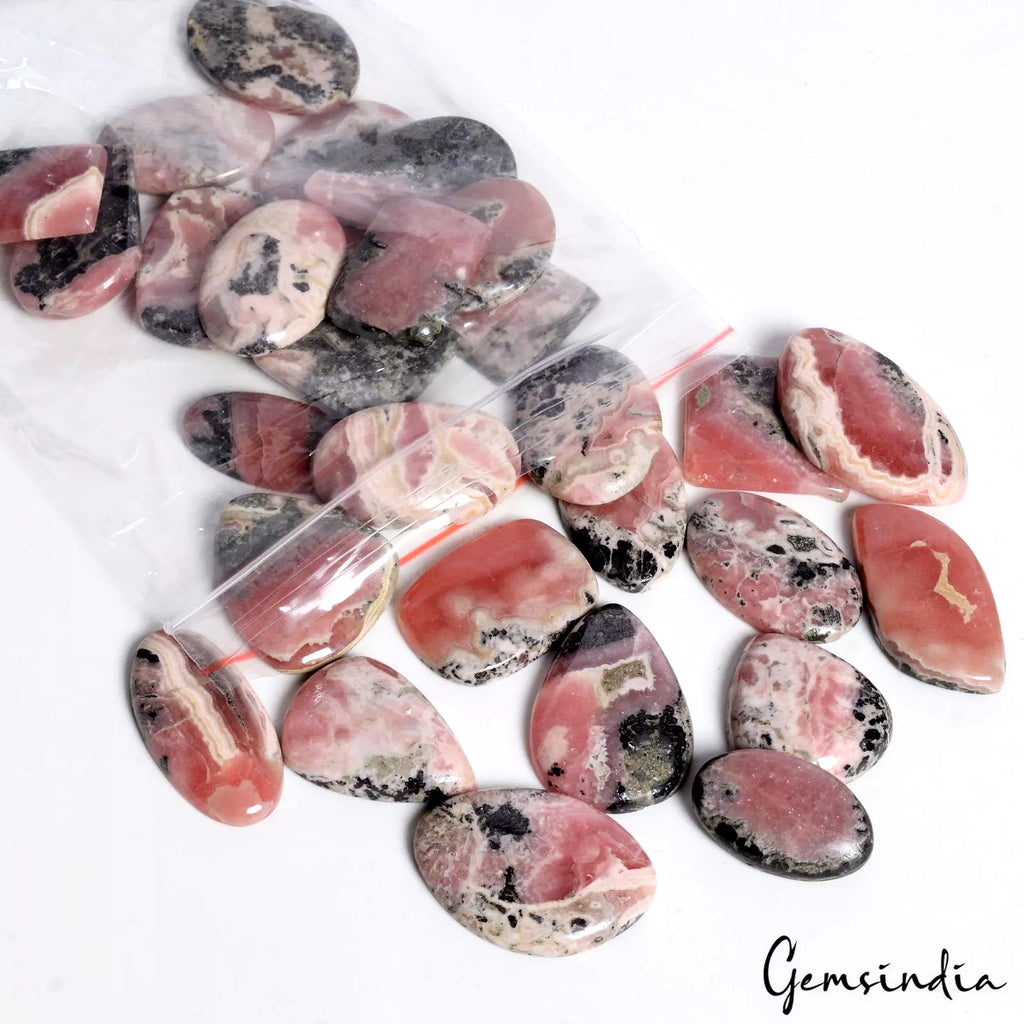 1100 Ct/28 Pcs Natural Untreated Pink Rhodochrosite Mix Cab Loose Wholesale Gems