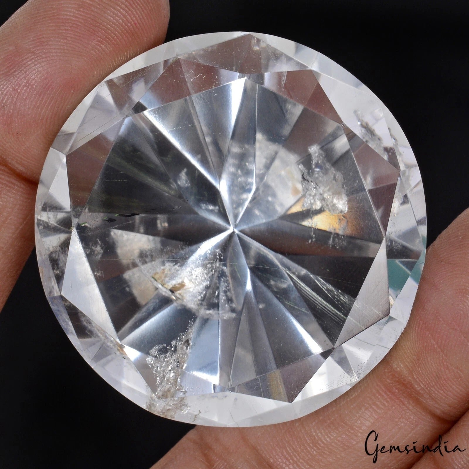 272 Ct Natural Diamond Cut White Quartz Crystal Mineral Loose Huge Size Gemstone