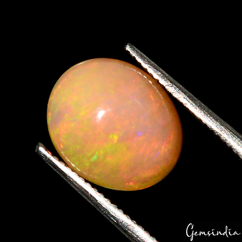 Natural AAA+ Ethiopian Welo Opal Cabochon Color Play Gemstone Loose Opal 2.20 Ct