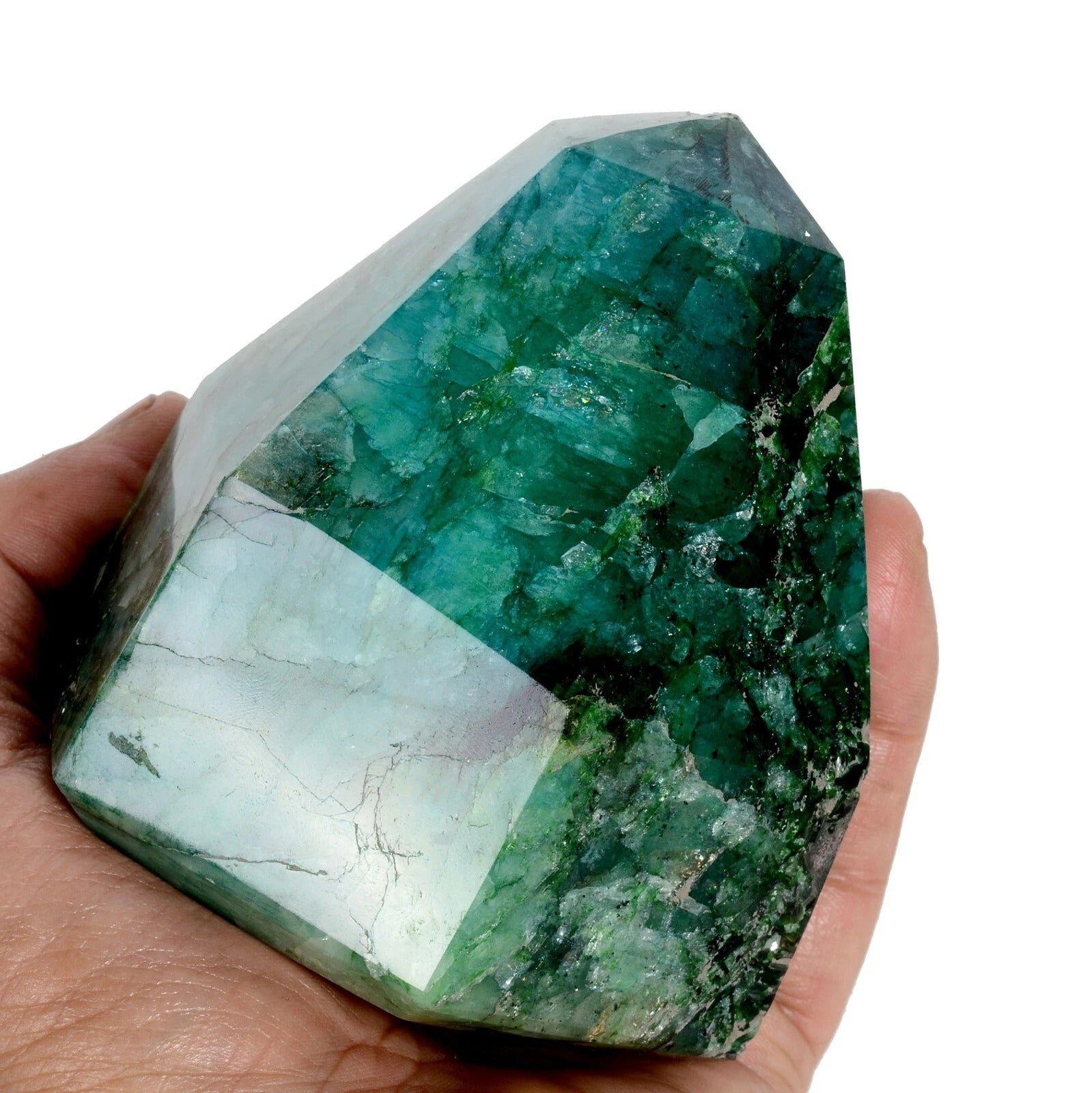 Brazilian Emerald Loose Gemstone, Color Enhanced, Green — 3.5x3.2x3.8 Inch, 4400 Ct (0.88 Kg), Brazil
