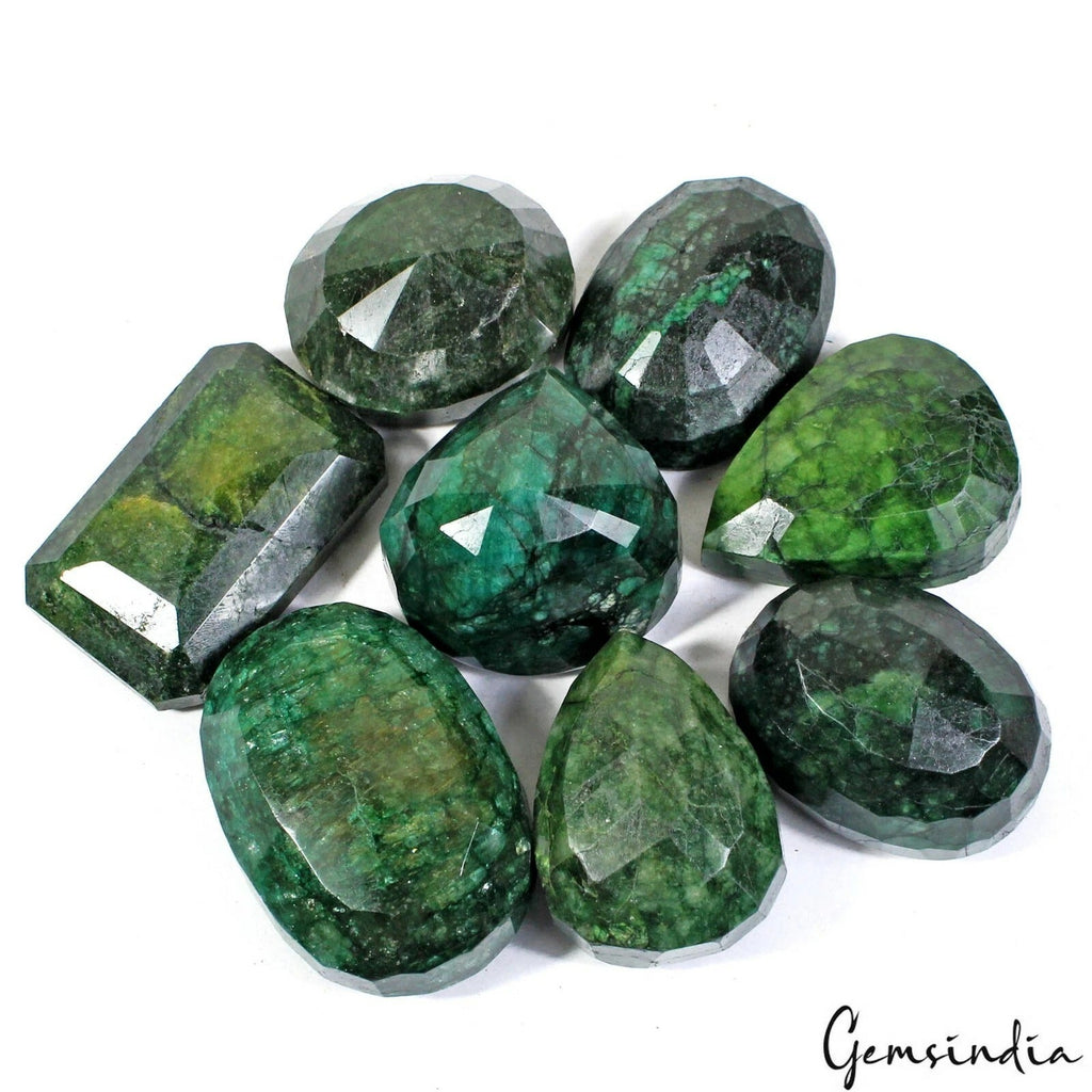 Natural Huge Green Emerald Zambian 3000 Ct Mix Cut Loose Gemstones Lot 47-61mm