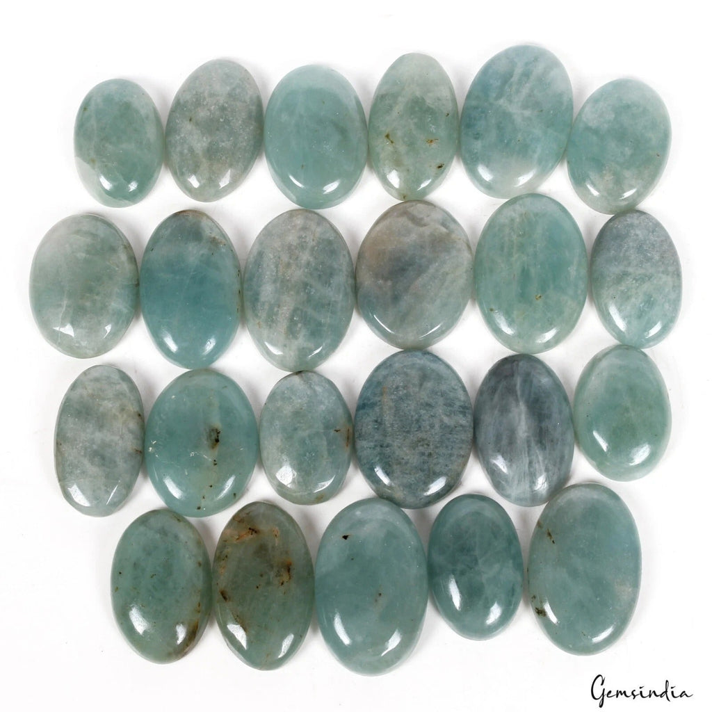 1060 Cts/23 Pcs Natural Untreated Blue Beryl Aquamarine Oval Cab Loose Gems Lot