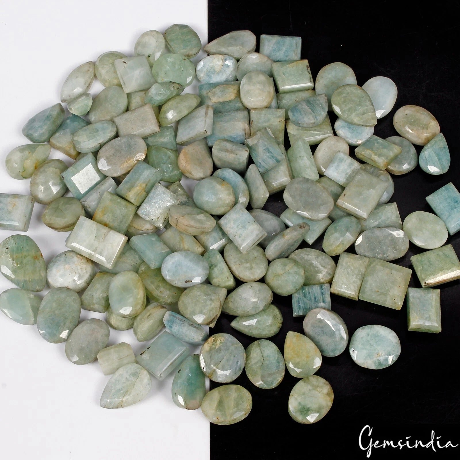 Green Beryl Lot, Loose Gemstone, Untreated — 120 Pieces, 12mm to 24mm, 1800 Ct, Brazil