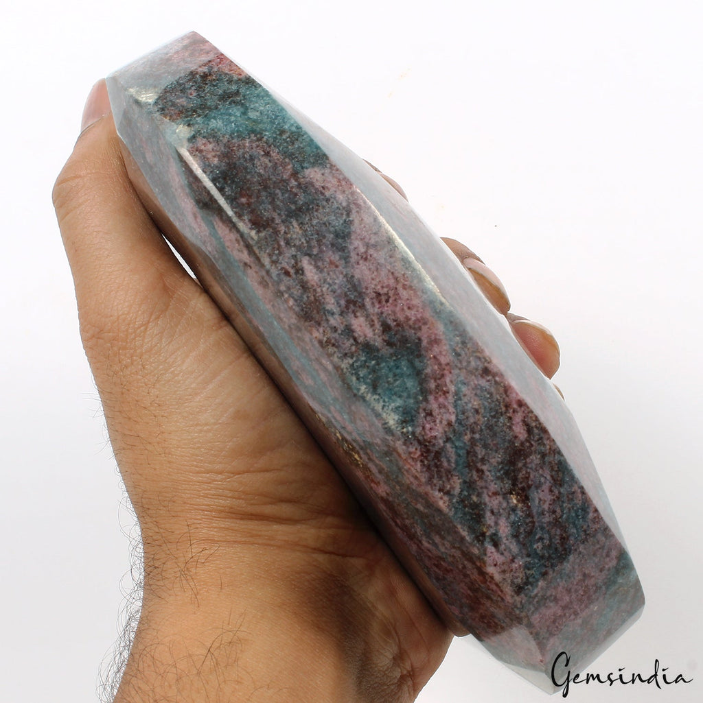 Rare 1.8 Kilo Large Natural Blue Kyanite with Ruby Faceted Oval Loose Gemstone G