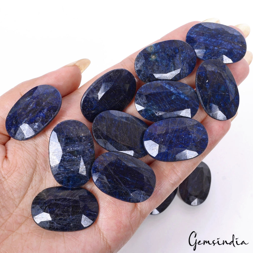 Blue Sapphire Lot, Loose Gemstone, Color Enhanced — 20 Pieces, 30x20 mm, 1020 Ct, Madagascar