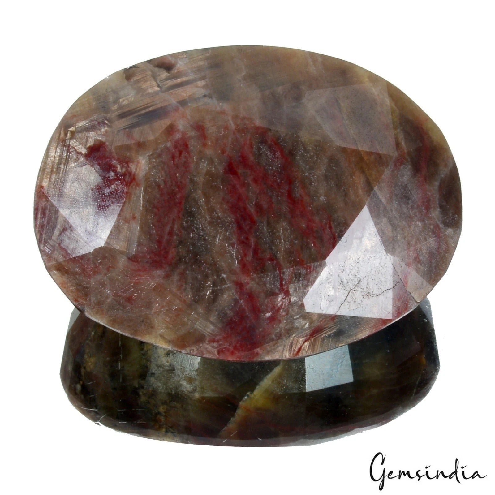 Large 2240 Ct Natural Untreated Brown Sapphire w/ Red Streaks Oval Cut Gemstone