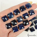 248.90 Ct Natural Blue Sapphire Square Checker Cut Gems Lot 25 Pc For Jewelry