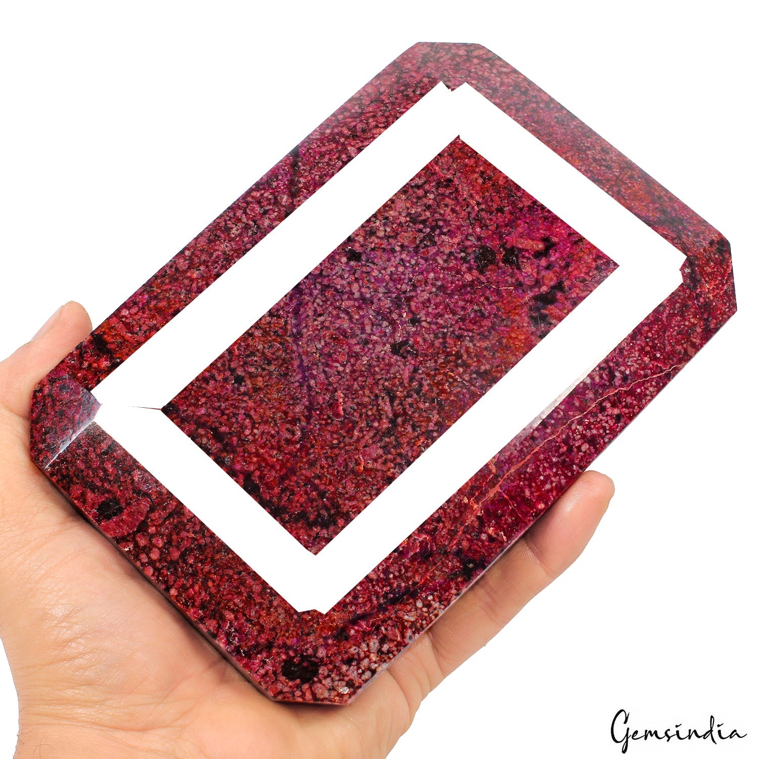 Large 2.23 Kilo Natural Red Ruby Earth Mined Octagon Faceted Huge Loose Gemstone