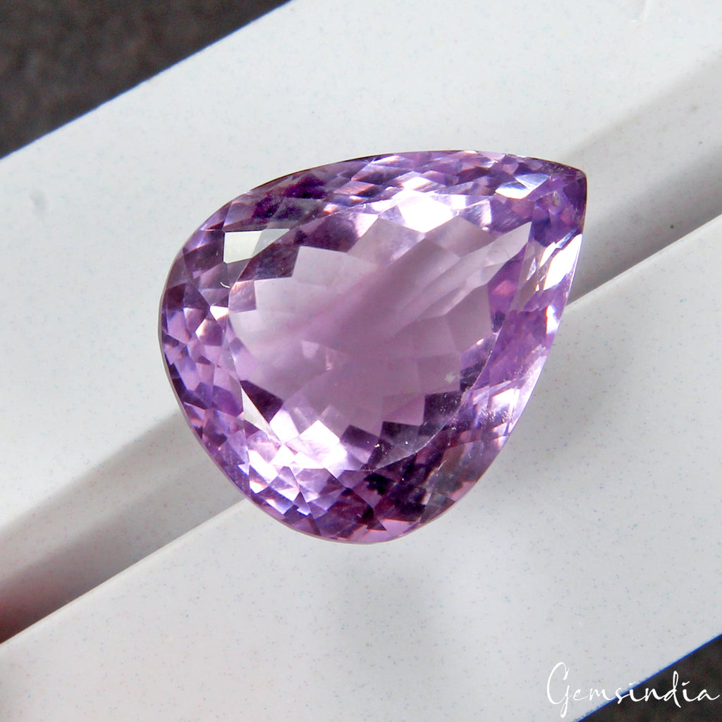 VVS 28.90Ct Natural Amethyst Certified Huge Pendant Size Pear Untreated Gemstone