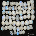 400 Ct/57Pcs Natural White w Blue Shine Moonstone Mix Cab Loose Gems For Jewelry