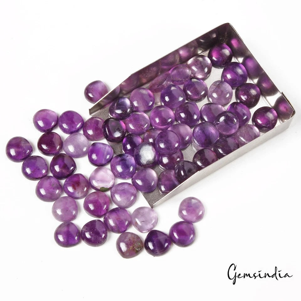 180 Ct Natural Brazilian Purple Amethyst Pear Cab 8-10mm Loose Gems For Jewelry