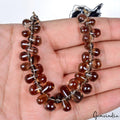 110 Cts/35 Pcs Natural Untreated Smoky Quartz Pear Cab Bead/Briolettes Strand 6"