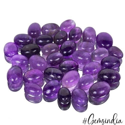 410 Ct Natural Purple Amethyst Oval Cab Certified Gemstone Lot 34 Pc For Jewelry