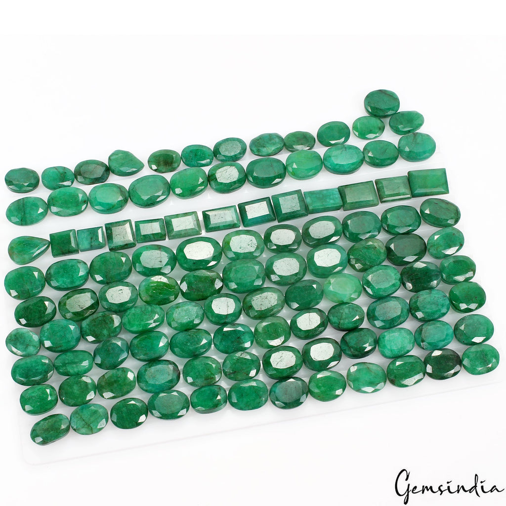 1600 Ct Natural Top Green Emerald Mix Cut 12-21mm Loose Gemstones Lot~107 Pcs