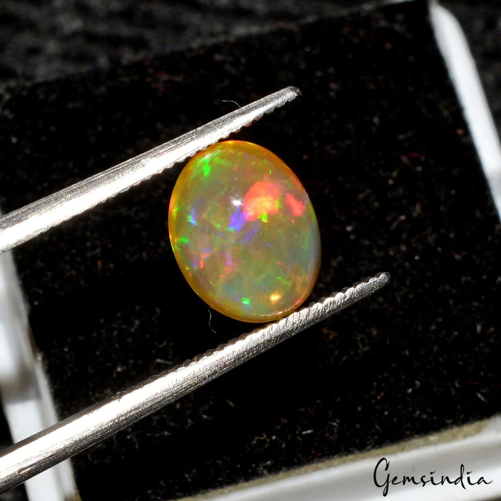 1.30 Ct Natural Untreated Ethiopian Multi Shine Opal Oval Cabochon Loose Gems