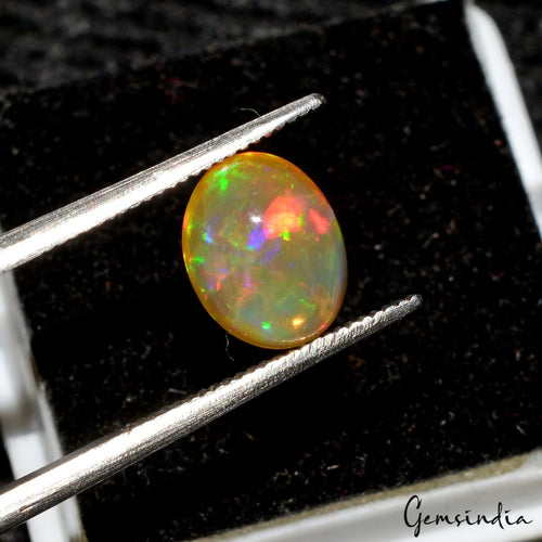 1.30 Ct Natural Untreated Ethiopian Multi Shine Opal Oval Cabochon Loose Gems