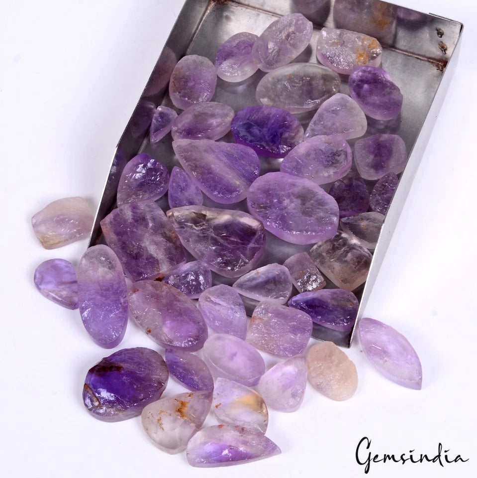 840 Ct Natural Untreated Amethyst Druzy Mix Cut Loose Gemstone Lot For Jewelry