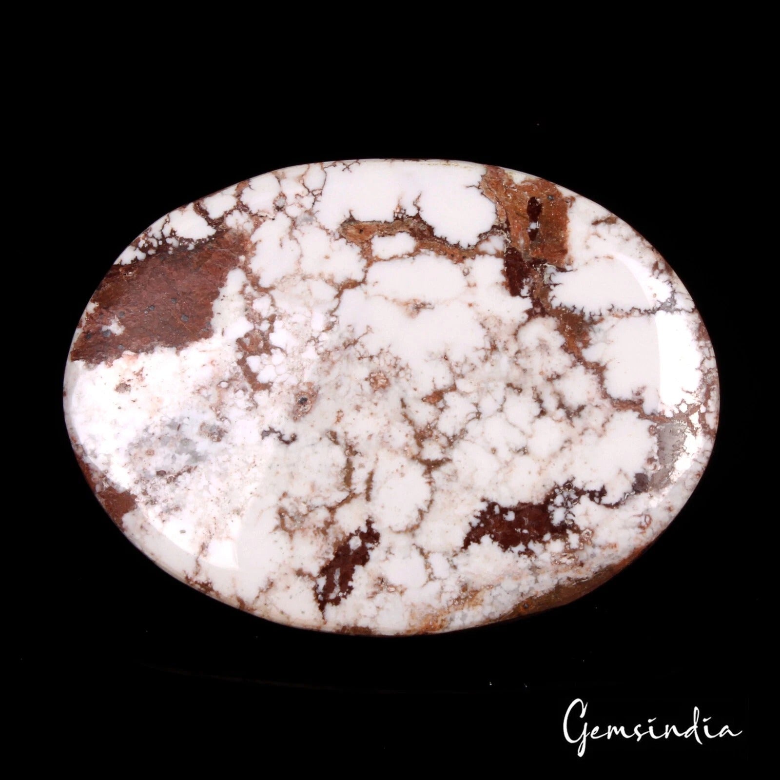 140 Ct Natural Untreated White Buffalo Turquoise Oval Loose Gemstone For Pendant
